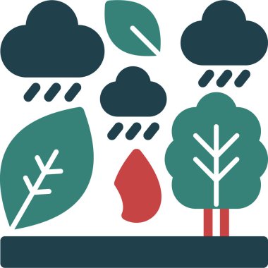 Yağmur. Web simgesi basit illüstrasyon