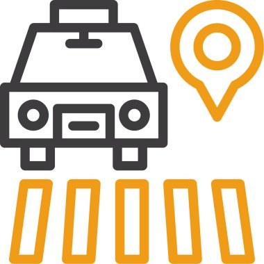 gps konum haritası simgesi ana hat biçiminde