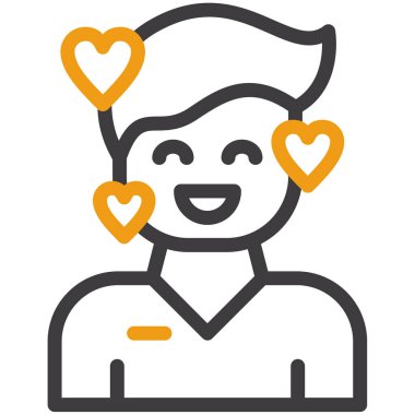 kalp insanları sever simgesi - taslak biçiminde