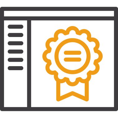 Web sertifika simgesi, vektör illüstrasyonu