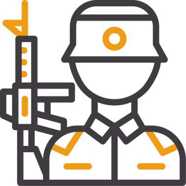 Asker. Web simgesi basit illüstrasyon