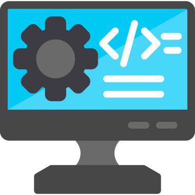 Web geliştirme düz simgesi, vektör, illüstrasyon