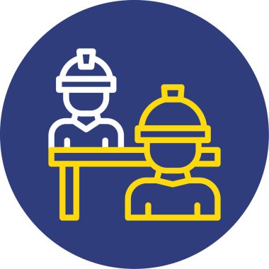 İnşaat işçisi simgesi vektör illüstrasyonu