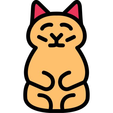 Kedi. Web simgesi basit illüstrasyon