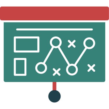İş haritası simgesi. Web için basit grafik vektör simgeleri çizimi