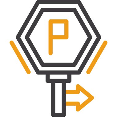 Yol işareti simgesi, vektör çizimi. Yol işareti