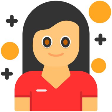 avatar kadın insan simgesi düz stil