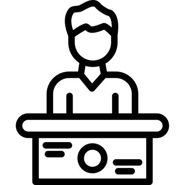 İş adamı. Web simgesi basit illüstrasyon