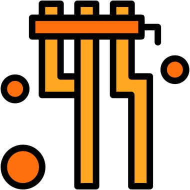 Çizgi film ve renkli simgenin vektör çizimi