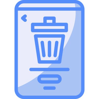 Çöp kutusu simgesi, basit vektör illüstrasyonu