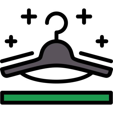 Elbise askısı renk ana hatları vektörü
