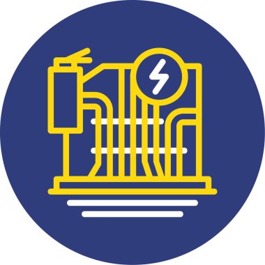 elektrik istasyonu modern simgesi, vektör illüstrasyonu