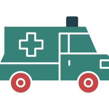 Ambulans. Web simgesi basit illüstrasyon