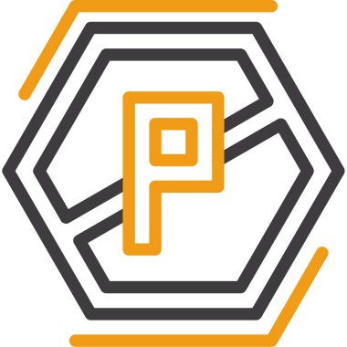 Özet biçiminde altıgen harf p simgesi