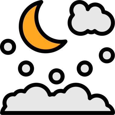 hava durumu gece simgesi doldurulmuş ana hatları biçiminde