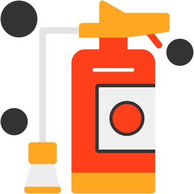 Yangın söndürücü yangın ikonu düz stil