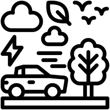 Otomobil ekoloji ikonu Ana hatlar biçiminde