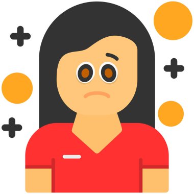 üzgün kadın yüz vektör çizimi grafik tasarımı