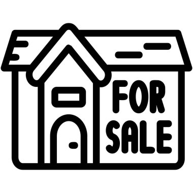 ev satışı evi vektör çizgisi tasarımı