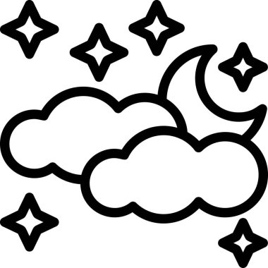 Ana hatlar biçiminde bulut hava durumu simgesi