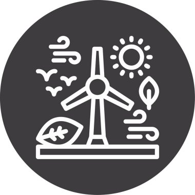 Rüzgar ve simgenin vektör illüstrasyonu