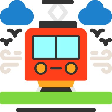 tren. Web simgesi basit illüstrasyon