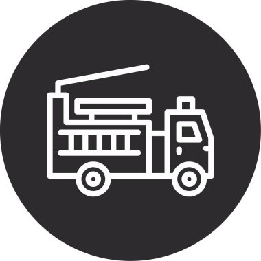 Yangın kamyon simge vektör çizim