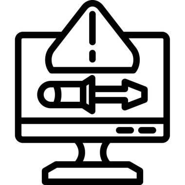 Ana hat biçiminde bilgisayar dizüstü simgesi uyarısı