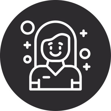 Avatar kadın simgesi, vektör illüstrasyonu