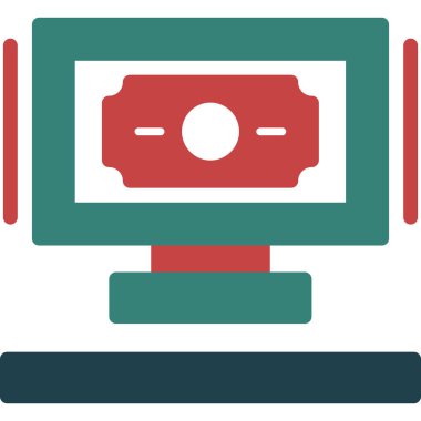 Para Glifi Çoklu Renk, Vektör İllüstrasyonu