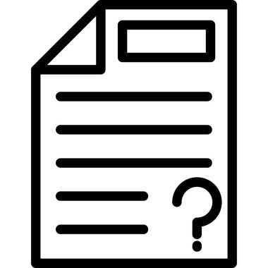 Soru vektörü ince çizgi simgesi