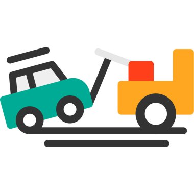 kamyon düz simgesi, vektör illüstrasyonu