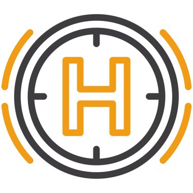 Çember logo vektör simgesine sahip ilk harf h.