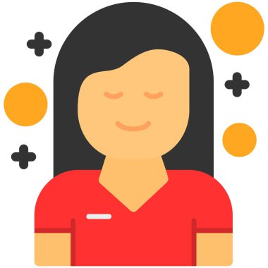 avatar kadın simgesi düz stil