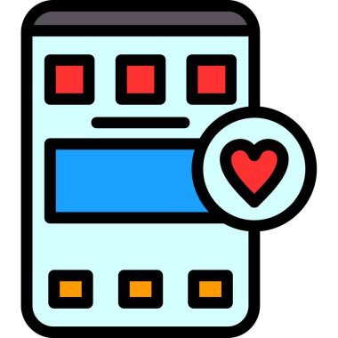 cep telefonu kalp simgesi - taslak biçimi