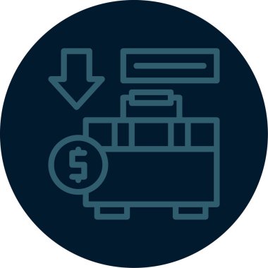 Banka servisi yuvarlanmış vektör simgesi