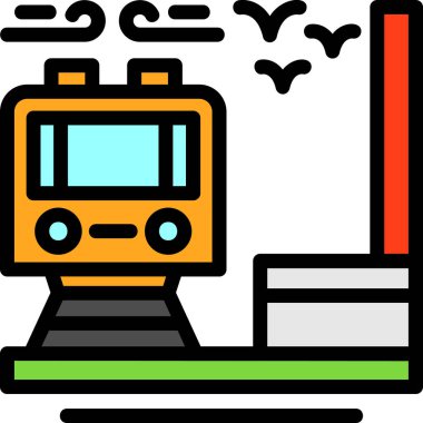 tren simgesi, vektör illüstrasyonu