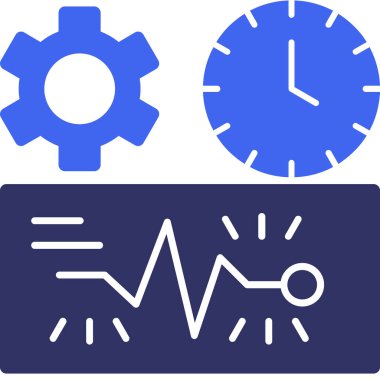 Zaman ve teknoloji simgesinin vektör illüstrasyonu