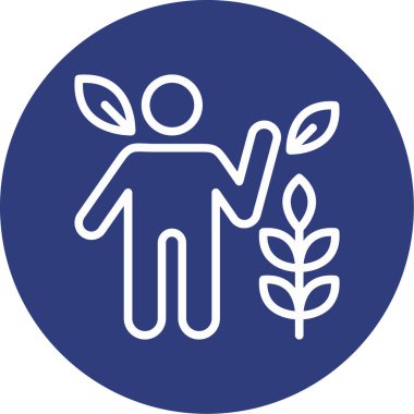 İnsanların vektör illüstrasyonu ve doğa simgesi