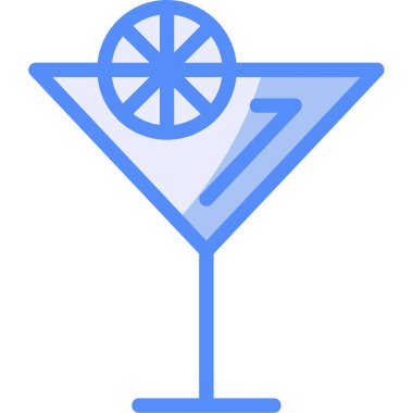 Cam kokteyl ikonu vektör illüstrasyonu