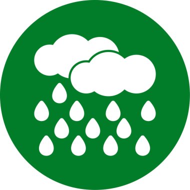 Yağmur bulutu düz vektör simgesi