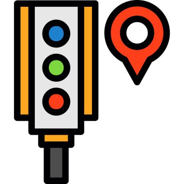 gps gps konum simgesi doldurulmuş dış hat biçimi