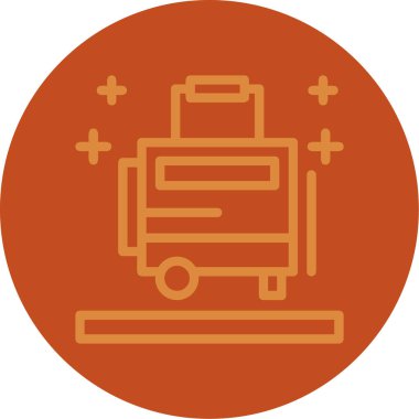 Bir tren simgesinin vektör illüstrasyonu