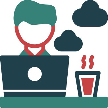 Düz biçimli bulut veri sunucusu simgesi