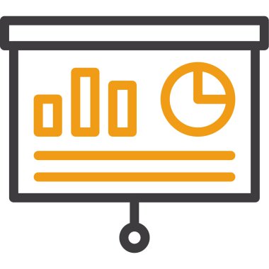 Analitik grafik simgesi. Web için analitik grafik vektör simgesinin taslağı. beyaz üzerine izole,