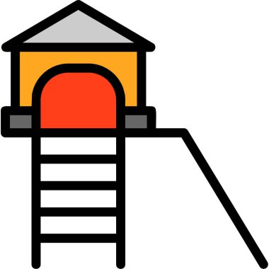 Yangın binası simgesi - ana hatlar biçiminde