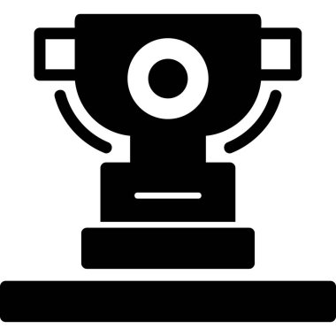 Şampiyon kupa ödül ikonu katı stilde