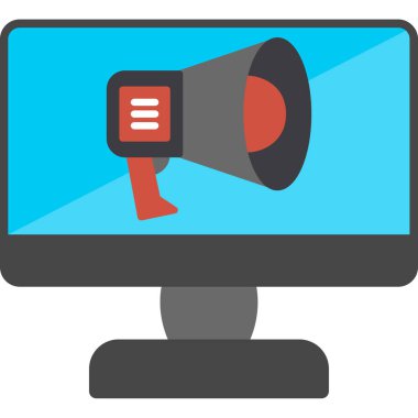 megafon vektör illüstrasyon tasarımlı bilgisayar masaüstü