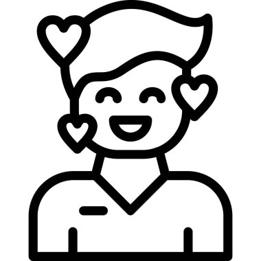 Yürekli mutlu çocuk, vektör çizimi