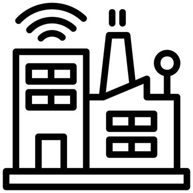 Bina. Web simgesi basit illüstrasyon